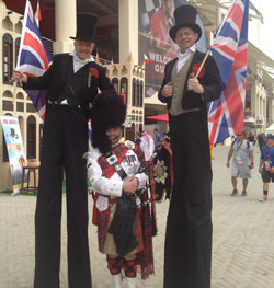 Roy playing the bagpipes at an event