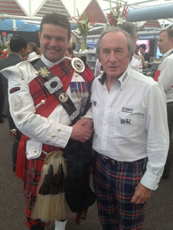Roy playing the bagpipes at an event